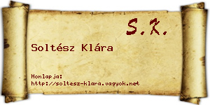 Soltész Klára névjegykártya